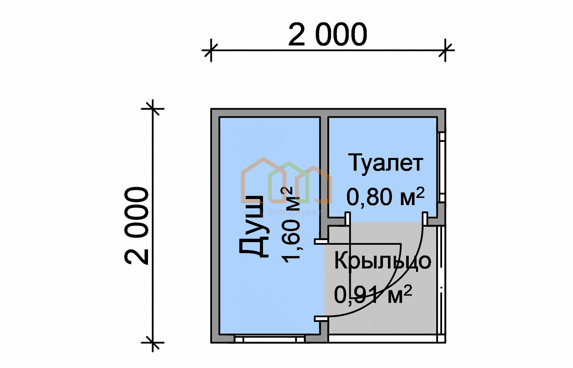 Хозблок для дачи Аврора - 1 (Б) 2x2 Площадь: 4 м² с крыльцом без  оборудования в готовом виде под ключ в Десногорске